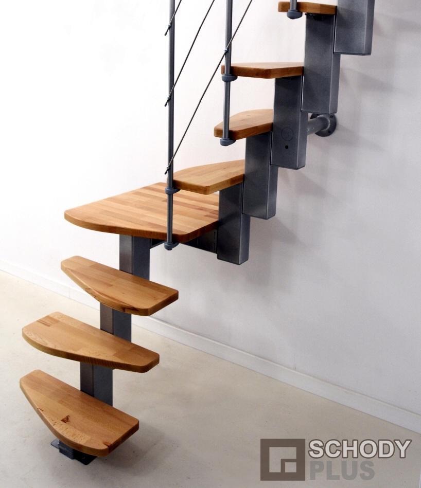 Mlynářské schody QUATRO 1/4 Grey